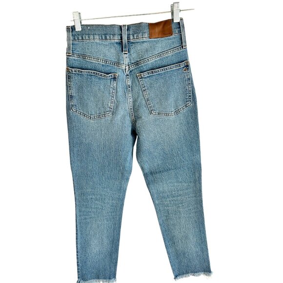 Madewell The Perfect Vintage Jeans Womens Size 26 Denim Blue Frayed Hem 47d - Picture 2 of 10